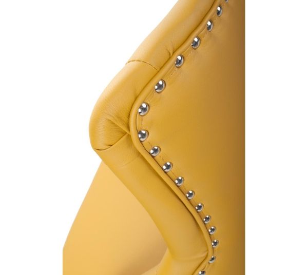 Hawksmoor Yellow Leather Match Luxury Bar Stool