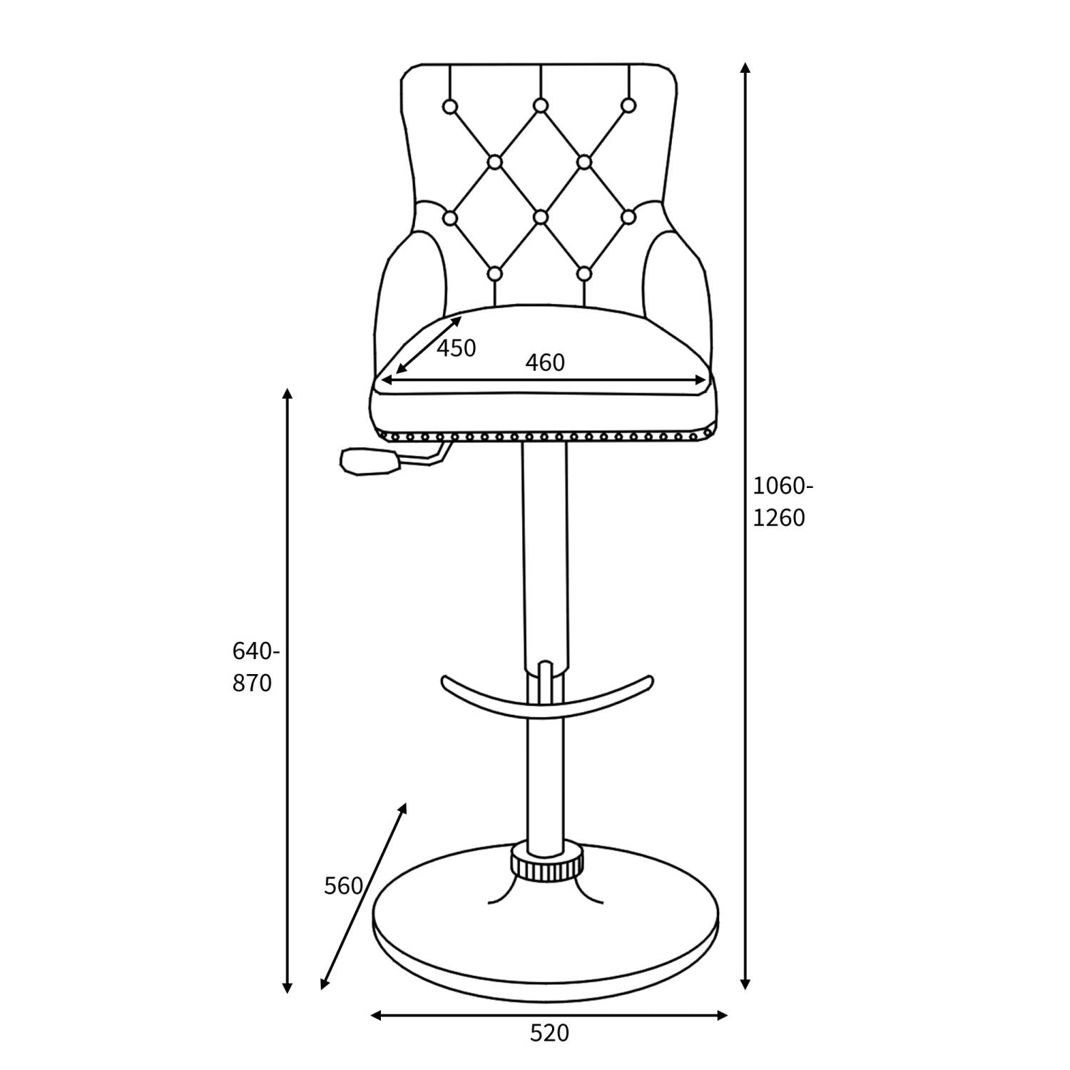 Hawksmoor Graphite Grey Leather Match Luxury Bar Stool