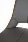 Shankar Graphite Grey Leather Match Swivel Bar Chair