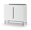Gillmore Space Alberto Two Door High Sideboard White With Dark Chrome Accent