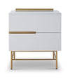 Gillmore Space Alberto Two Drawer Narrow Chest White With Brass Accent
