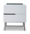 Gillmore Space Alberto Two Drawer Narrow Chest White With Dark Chrome Accent