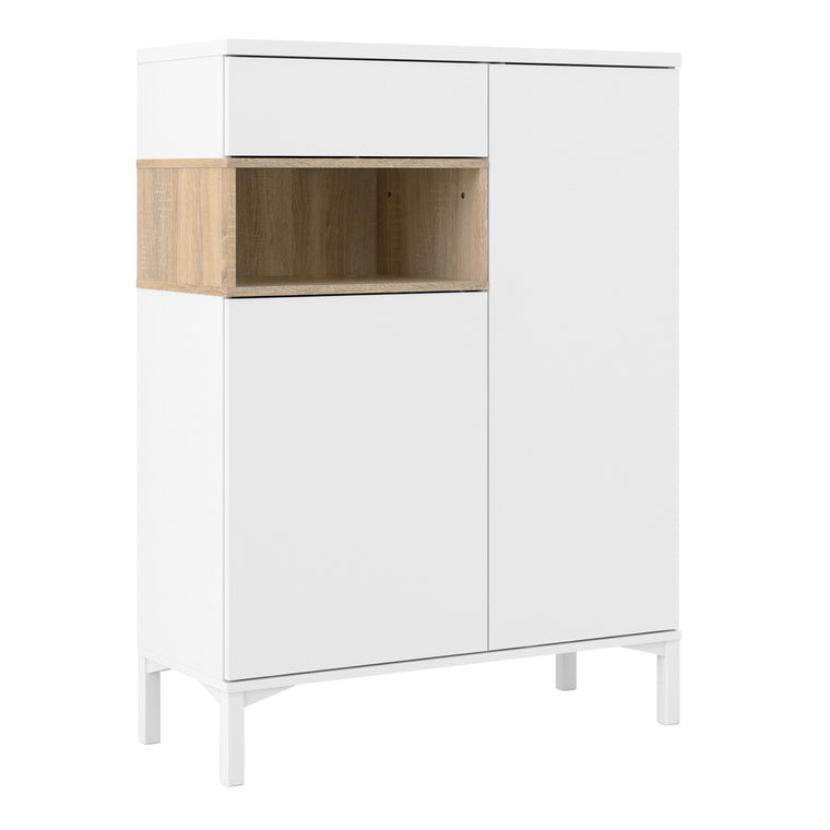 Axton Blauzes Sideboard 2 Door 1 Drawer In White And Oak