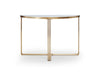 Gillmore Space Finn Demi Lune Console Table White Marble Top & Brass Frame