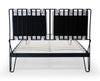 Gillmore Space Finn King Bed Silver Upholstered & Black Frame