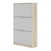 Axton Choctaw Shoe Cabinet With 3 Tilting Doors And 2 Layers In Oak Structure White