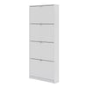 Axton Choctaw Shoe Cabinet With 4 Tilting Doors And 1 Layer In White