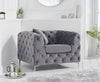 Alegra Grey Velvet ArmChair