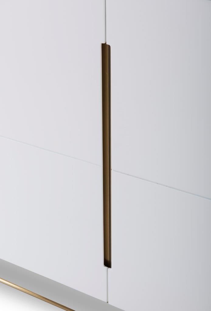 Gillmore Space Alberto Four Door High Sideboard White With Brass Accent