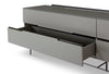 Gillmore Space Alberto Four Drawer Low Sideboard Grey With Dark Chrome Accent