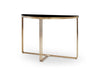 Gillmore Space Finn Demi Lune Console Table Black Glass Top & Brass Frame