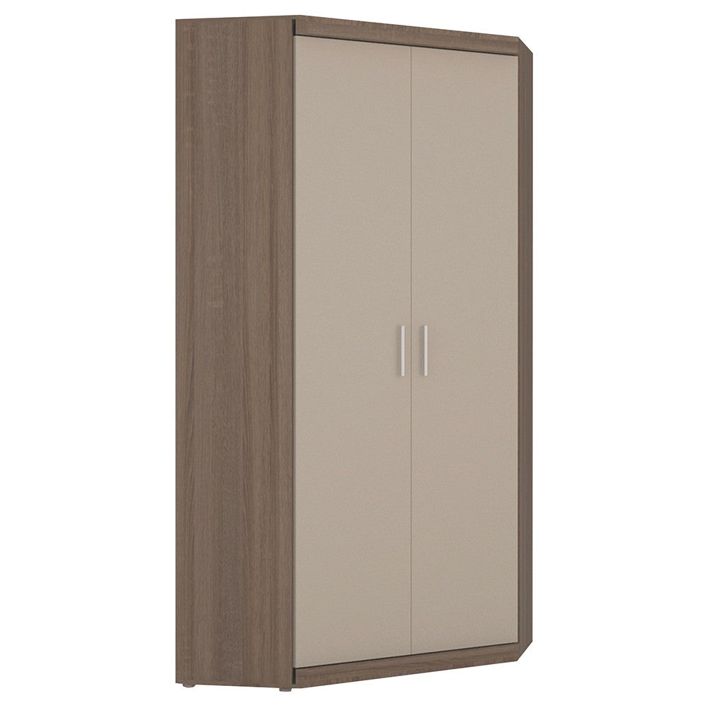 Axton Spuyten Tall Corner Cabinet in Oak/Champagne