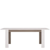 Axton Norwood Living Extending Dining Table In White With A Truffle Oak Trim