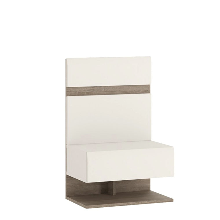 Axton Norwood Bedroom Bedside Extension For Bed In White With A Truffle Oak Trim