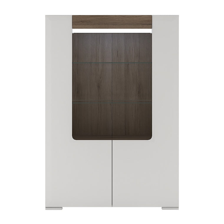 Axton Bronxdale Low Glazed 2 door Display Cabinet With Internal Shelves (inc. Plexi Lighting)