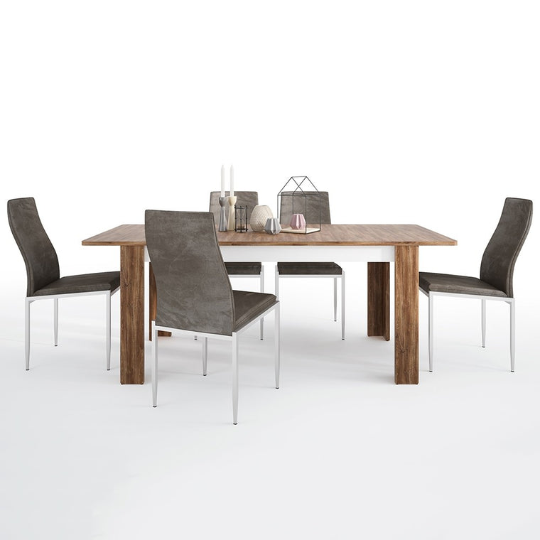 Axton Fordham Extending Dining Table + 6 Milan High Back Chair Dark Brown