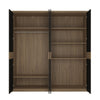 Axton Harding 4 Door Wardrobe With Mirror Doors in Stirling Oak With Matt Black Fronts