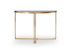 Gillmore Space Finn Demi Lune Console Table Dark Oak Top & Brass Frame