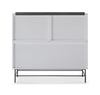 Gillmore Space Alberto Six Drawer Wide Chest White With Dark Chrome Accent