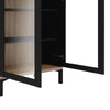 Axton Blauzes Display Cabinet Glazed 2 Doors in Black and Walnut