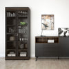 Axton Blauzes Display Cabinet Glazed 2 Doors in Black and Walnut