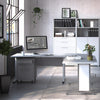 Axton Trinity Desk 150 cm In White With Silver Grey Steel Legs