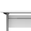 Axton Trinity Desk 150 cm In White With Height Adjustable Legs With Electric Control In Silver Grey Steel