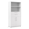 Axton Trinity Bookcase 4 Shelves with 2 Drawers and 2 Doors in White