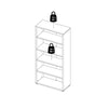 Axton Trinity Bookcase 4 Shelves with 2 Drawers and 2 Doors in Oak