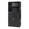 Axton Trinity Bookcase 4 Shelves with 2 Doors in Black woodgrain