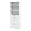 Axton Trinity Bookcase 5 Shelves with 2 Drawers + 2 File Drawers In White