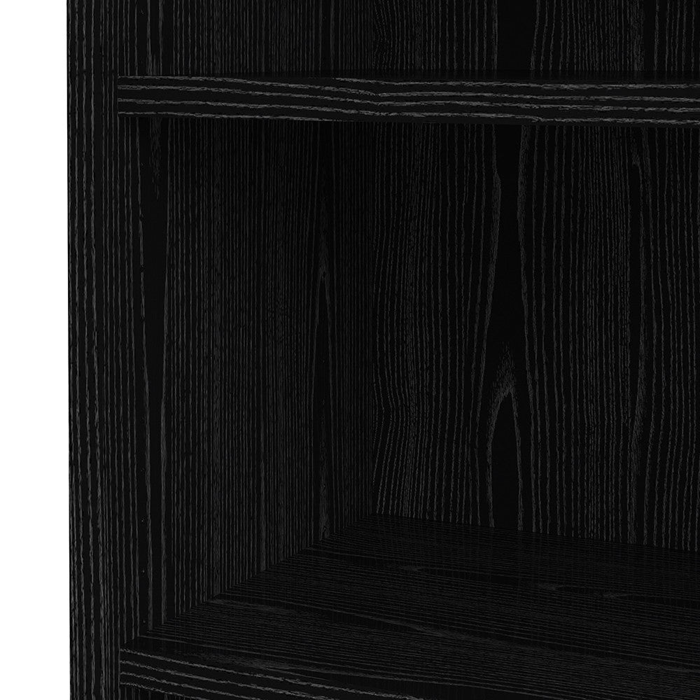 Axton Trinity Bookcase 5 Shelves with 2 Drawers + 2 File Drawers in Black Woodgrain