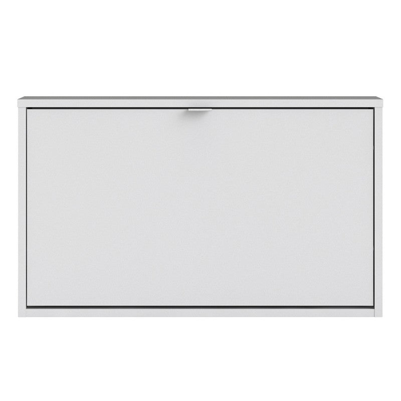 Axton Choctaw Shoe Cabinet With 1 Tilting Door And 1 Layer In White