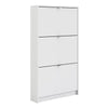 Axton Choctaw Shoe Cabinet With 3 Tilting Doors And 1 Layer In White