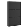 Axton Choctaw Shoe Cabinet With 3 Tilting Doors And 1 Layer In Matt Black