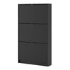 Axton Choctaw Shoe Cabinet With 3 Tilting Doors And 1 Layer In Matt Black