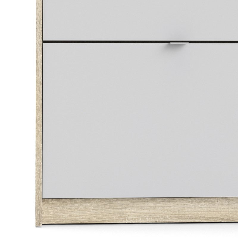 Axton Choctaw Shoe Cabinet With 4 Tilting Doors And 1 Layer In Oak Structure White