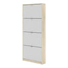 Axton Choctaw Shoe Cabinet With 4 Tilting Doors And 1 Layer In Oak Structure White