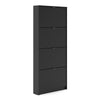 Axton Choctaw Shoe Cabinet With 4 Tilting Doors And 1 Layer In Matt Black