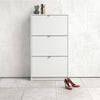 Axton Choctaw Shoe Cabinet With 4 Tilting Doors And 1 Layer In White