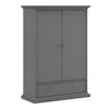 Axton Westchester Wardrobe with 2 Doors 1 Drawer 2 Shelves In Matt Grey