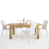 Axton Bronxwood Extending Dining Table in Grandson Oak + 6 Milan High Back Chair White