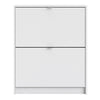 Axton Choctaw Shoe Cabinet With 2 Tilting Doors And 2 Layers In White