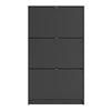 Axton Choctaw Shoe Cabinet With 3 Tilting Doors and 2 Layers In Matt Black