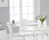 Brittney 160cm Oval Ivory White Marble Dining Table With Tonia Chairs