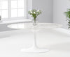 Brittney 160cm Oval Ivory White Marble Dining Table With Lucy Chairs