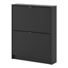Axton Choctaw Shoe Cabinet With 2 Tilting Doors And 2 Layers In Matt Black