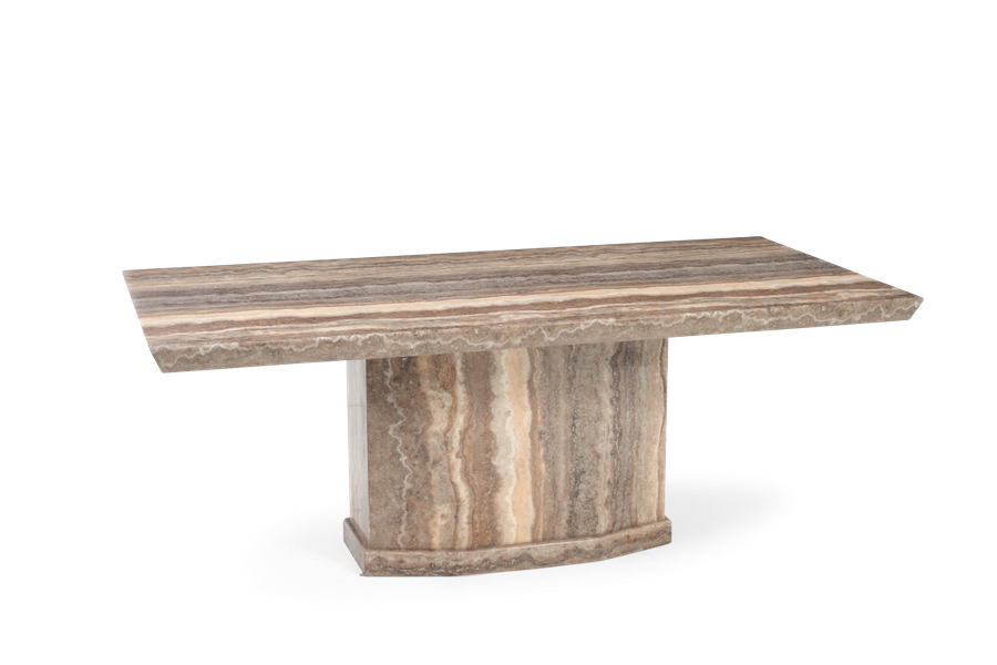Como 200cm Brown Marble Dining Table