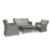 Home Junction Elise 2 Seater Sofa with Two Armchairs & Coffee Table Grey