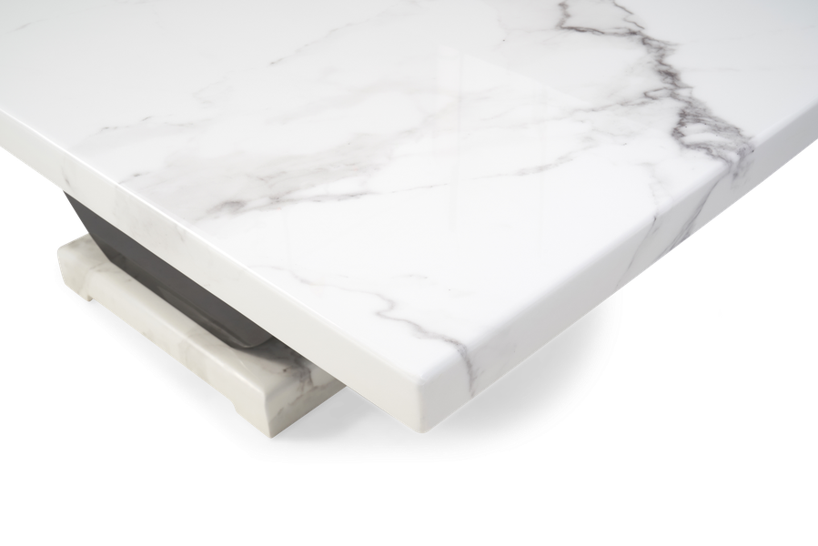 Rivilino 200cm Ivory White Marble Dining Table